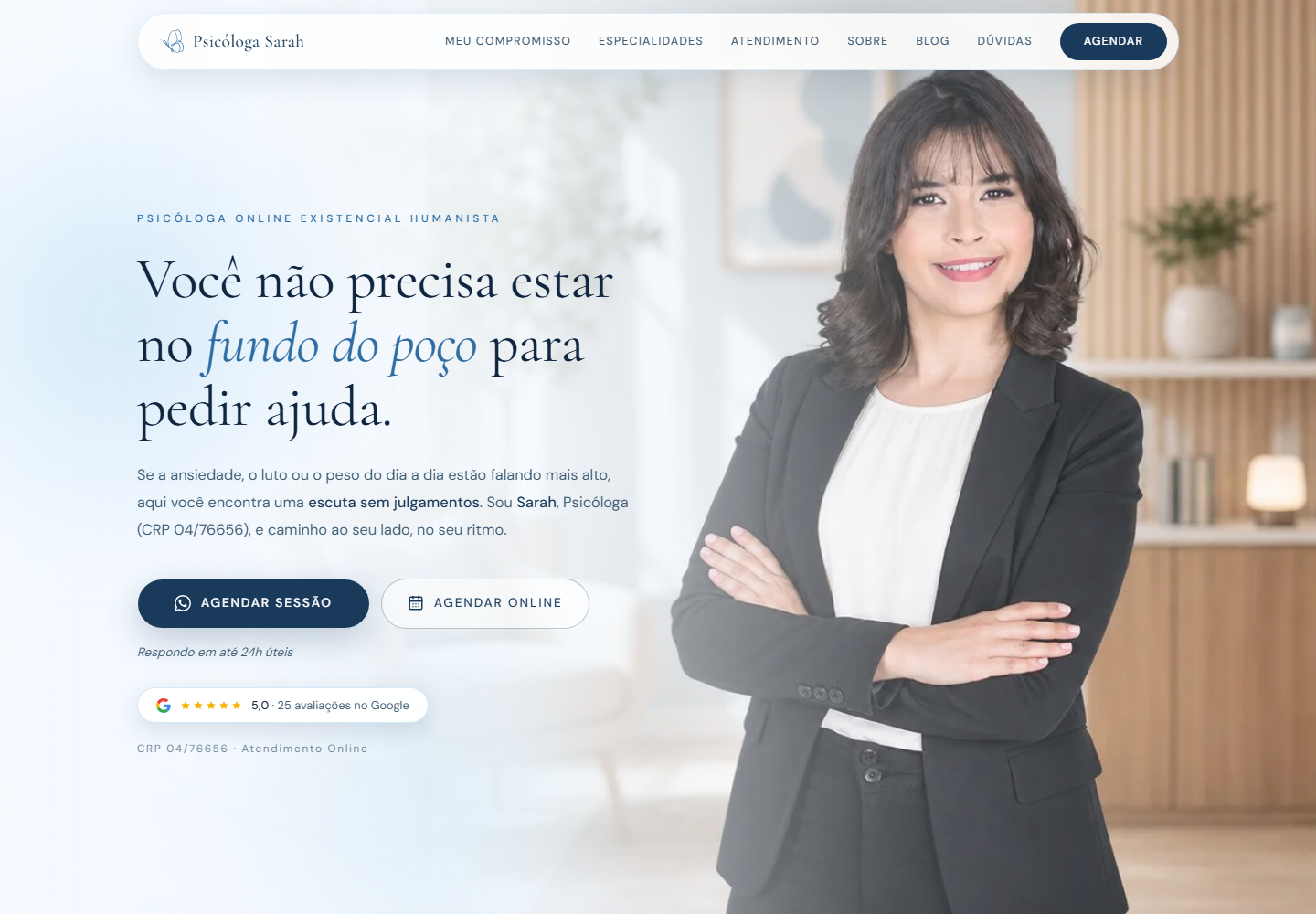 Site real de Sarah Psicologia